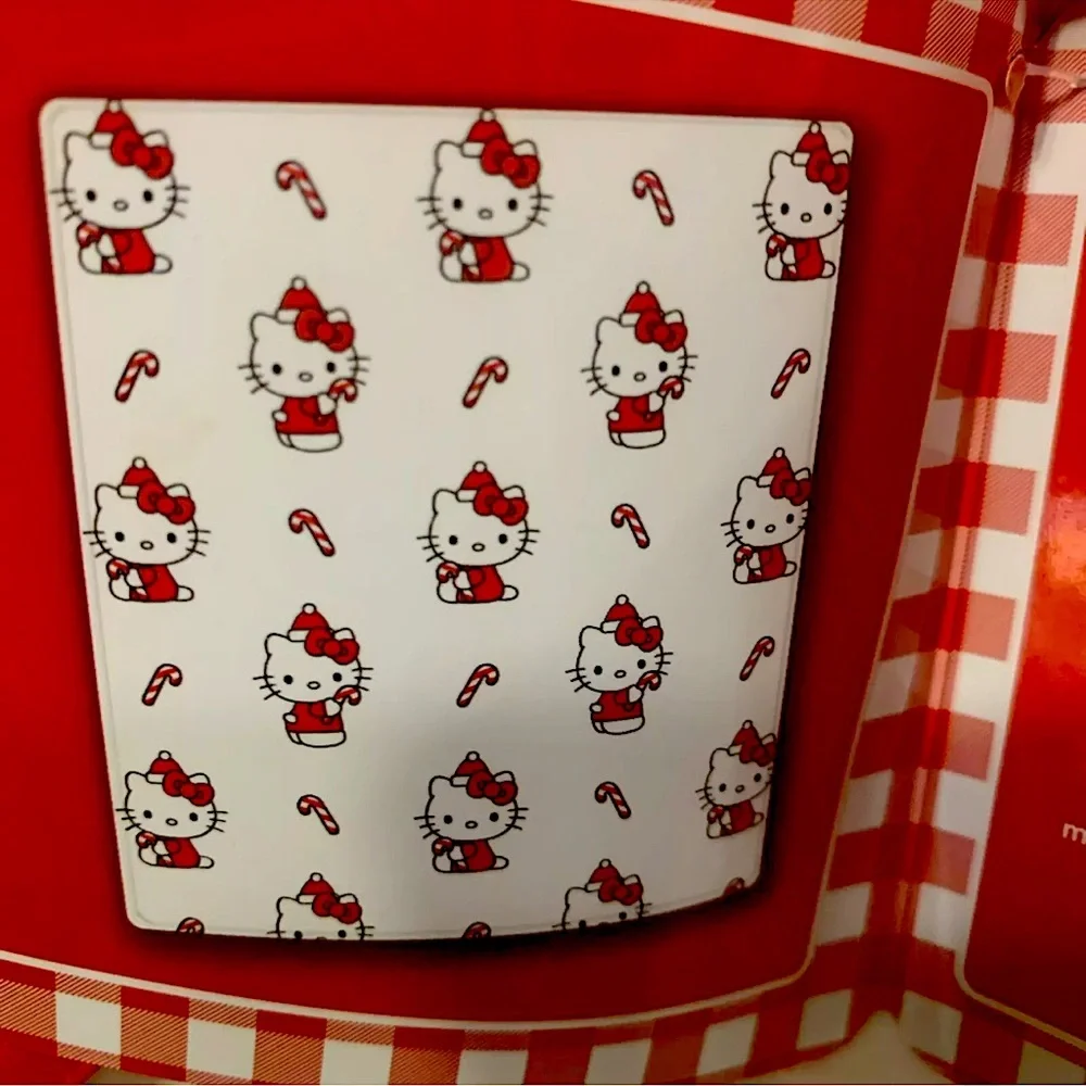 NEW Hello Kitty Christmas Santa Hat Candy Cane Faux Rabbit Fur Throw Blanket Red